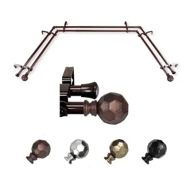 Rod Desyne Christian Double Bay Window Rod In Brown