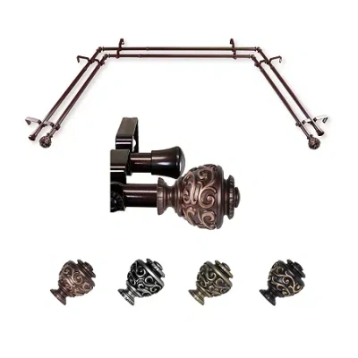 Rod Desyne Eleanor Double Bay Window Rod In Brown