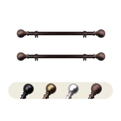 Rod Desyne (set Of 2) Luna 5/8 In Adjustable Side Curtain Rod In Brown