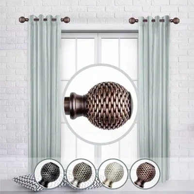 Rod Desyne (set Of 2) Bala 1 In Adjustable Side Curtain Rod In Brown