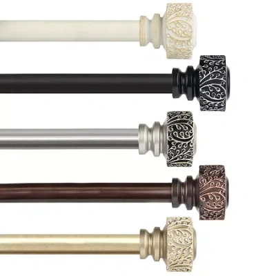 Rod Desyne Verdure 1 In Adjustable Curtain Rod In White