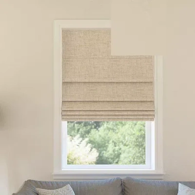 Sun Zero Somerton Energy Saving Cordless Blackout Roman Shade In Sand
