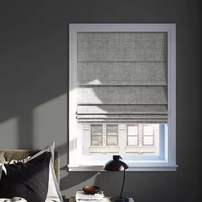 Sun Zero Somerton Energy Saving Cordless Blackout Roman Shade In Gray