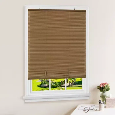 Achim Cordless Solstice Vinyl Roll-up Blind Outdoor Shade In Brown