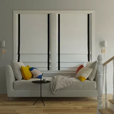 Sun Zero Olander Energy Saving Cordless Blackout Roman Shade In Black