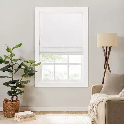 Eclipse Lane Cordless Room Darkening Roman Shade In White