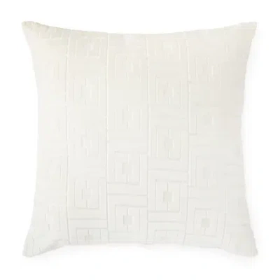 Liz Claiborne Logo Square Throw Pillow In Sand
