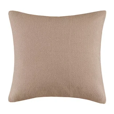 Ink+ivy Bree Knit Euro Pillow Cover In Brown