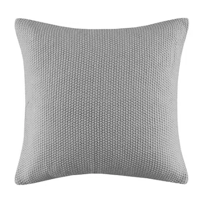 Ink+ivy Bree Knit Square Pillow Cover In Gray