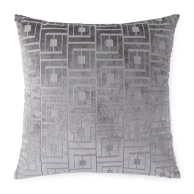 Liz Claiborne Logo Square Throw Pillow In Gray