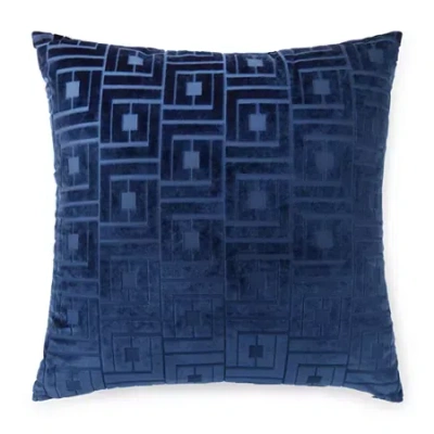 Liz Claiborne Logo Square Throw Pillow In Blue