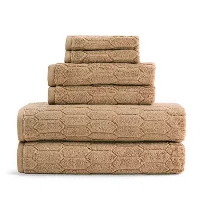 Liz Claiborne Signature Plush Textured Bath Towel In Sand