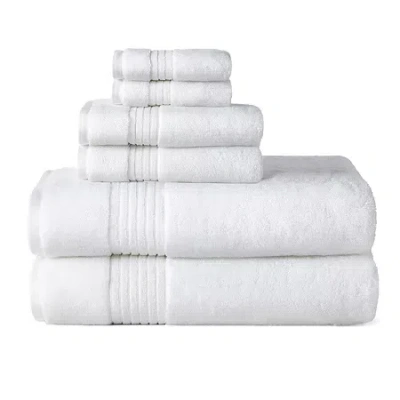 Liz Claiborne Signature Plush 6pc Bath Sheet Set In White
