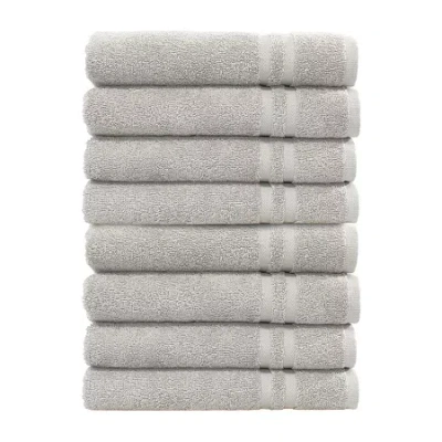 Linum Home Textiles Turkish Cotton Denzi 8-pc Hand Towel Set In Gray