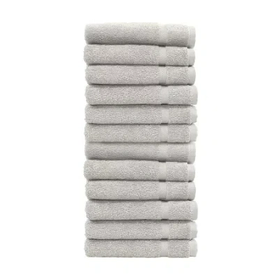 Linum Home Textiles Turkish Cotton Denzi 12-pc. Washcloth Set In Gray