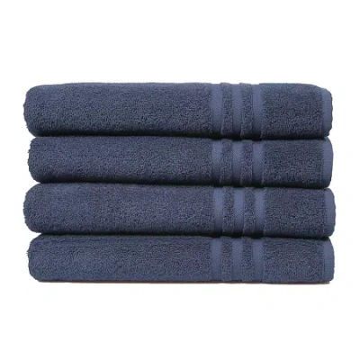 Linum Home Textiles Set Of 4 Denzi Turkish Cotton Bath Towels In Blue