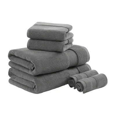 Madison Park Signature Turkish Oversized Cotton Solid 6-pc. Solid Bath Towel Set In Gray