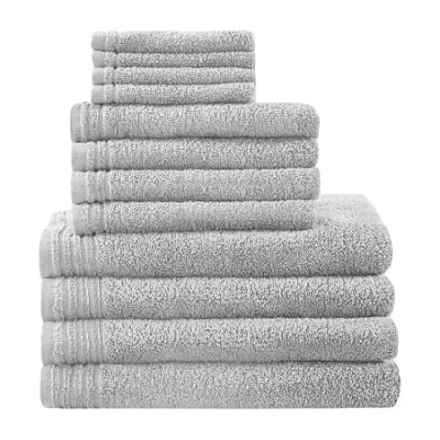 510 Design Big Bundle 12-pc. Quick Dry Solid Bath Towel Set In Silver