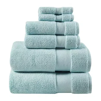 Madison Park Signature Splendor 6-pc. Solid Bath Towel Set In Blue