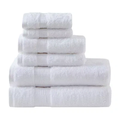 Madison Park Signature Luce 100% Egyptian Cotton 6-pc. Solid Bath Towel Set In White