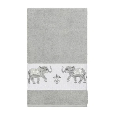 Linum Home Textiles Quinn Embellished Animal Bath Towel In Gray