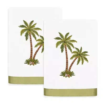 Linum Home Textiles Palmera 2-pc. Embellished Hand Towel In Multi