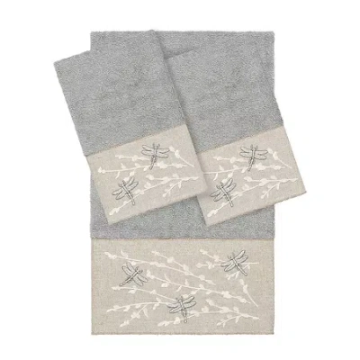 Linum Home Textiles Braelyn 3-pc. Bath Towel Set In Gray