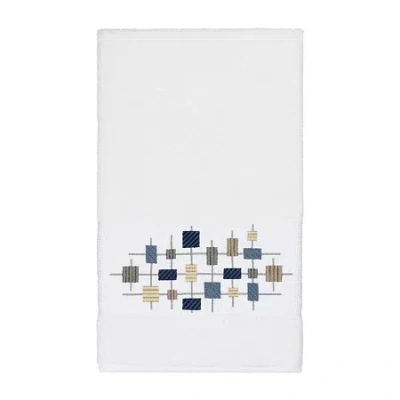 Linum Home Textiles Khloe Embellished Geometric Bath Towel In White