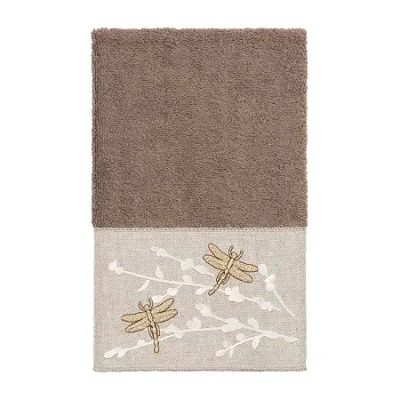 Linum Home Textiles Braelyn Embellished Hand Towel In Brown