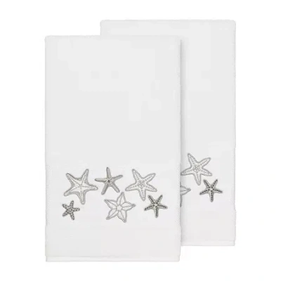 Linum Home Textiles Lydia 2-pc. Embellished Bath Towel In White