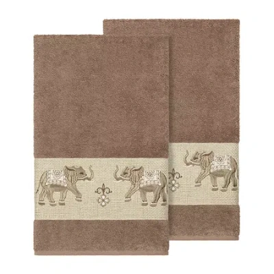 Linum Home Textiles Quinn 2-pc. Embellished Animal Bath Towel In Brown