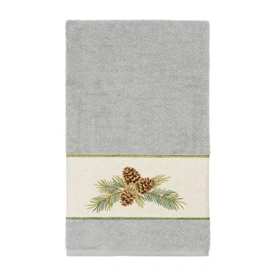 Linum Home Textiles Pierre Embellished Embellished Floral Bath Towel In Gray