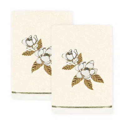Linum Home Textiles Maggie Embellished 2-pc. Embellished Hand Towel In White