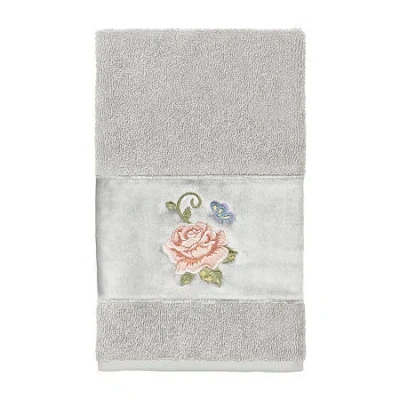Linum Home Textiles Rebecca Embellished Hand Towel In Gray