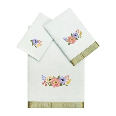 Linum Home Textiles Verano Embellished 3-pc. Bath Towel Set In Blue
