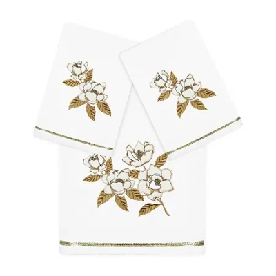 Linum Home Textiles Maggie Embellished 3-pc. Bath Towel Set In White