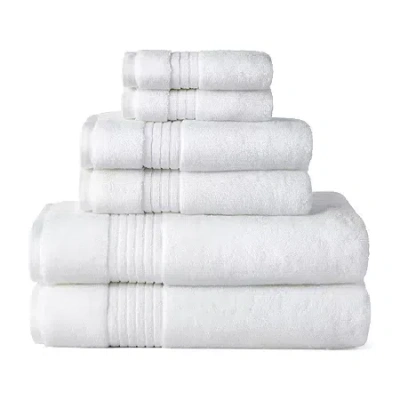 Liz Claiborne Signature Plush 6pc Towel Set In White