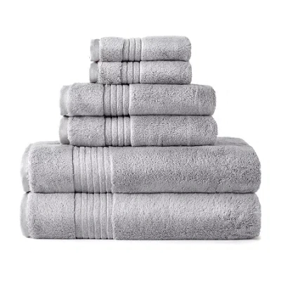 Liz Claiborne Signature Plush 6pc Towel Set In Gray