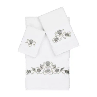 Linum Home Textiles Bella Embellished 3-pc. Bath Towel Set In White