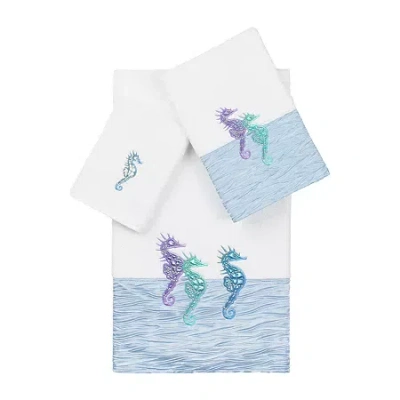 Linum Home Textiles Sofia Embellished 3-pc. Bath Towel Set In White