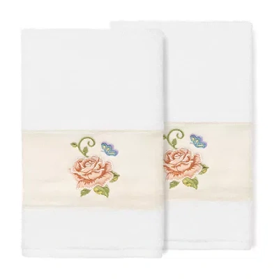 Linum Home Textiles Rebecca 2-pc. Embellished Hand Towel In White