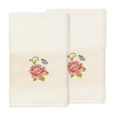 Linum Home Textiles Rebecca 2-pc. Embellished Hand Towel In Sand
