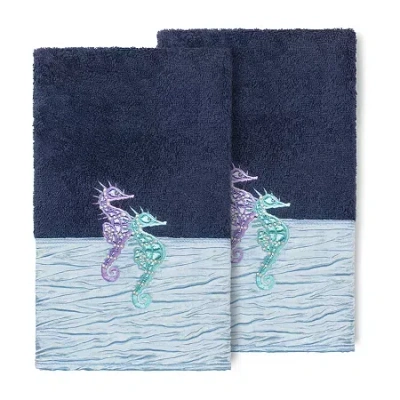 Linum Home Textiles Sofia 2-pc. Embellished Hand Towel In Blue