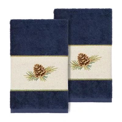Linum Home Textiles Pierre Embellished 2-pc. Embellished Hand Towel In Blue