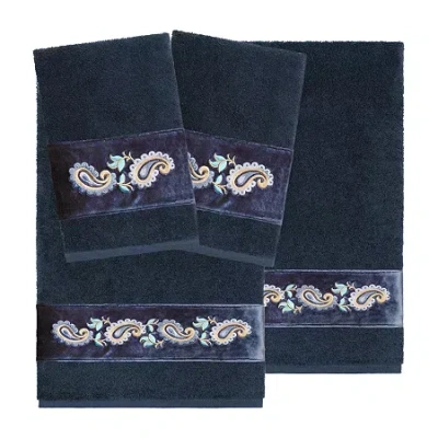 Linum Home Textiles Mackenzie Embellished 4-pc. Bath Towel Set In Blue