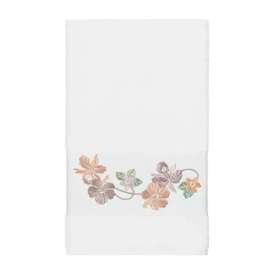 Linum Home Textiles Caroline Embellished Floral Bath Towel In White
