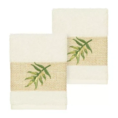Linum Home Textiles Zoe 2-pc. Embellished Washcloth In Sand
