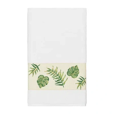 Linum Home Textiles Zoe Embellished Embellished Floral Bath Towel In White