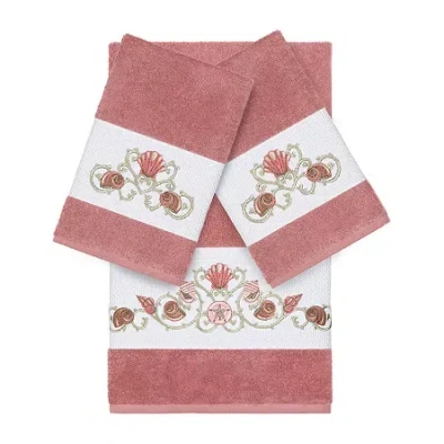 Linum Home Textiles Bella Embellished 3-pc. Bath Towel Set In Pink
