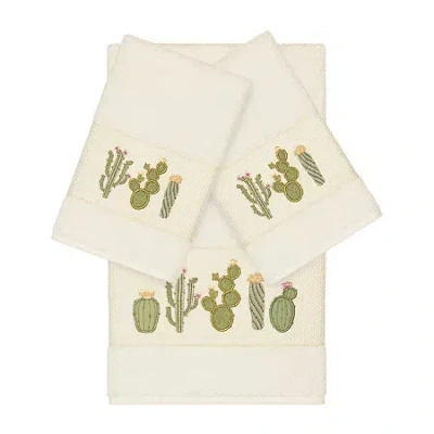 Linum Home Textiles Mila Embellished 3-pc. Bath Towel Set In White